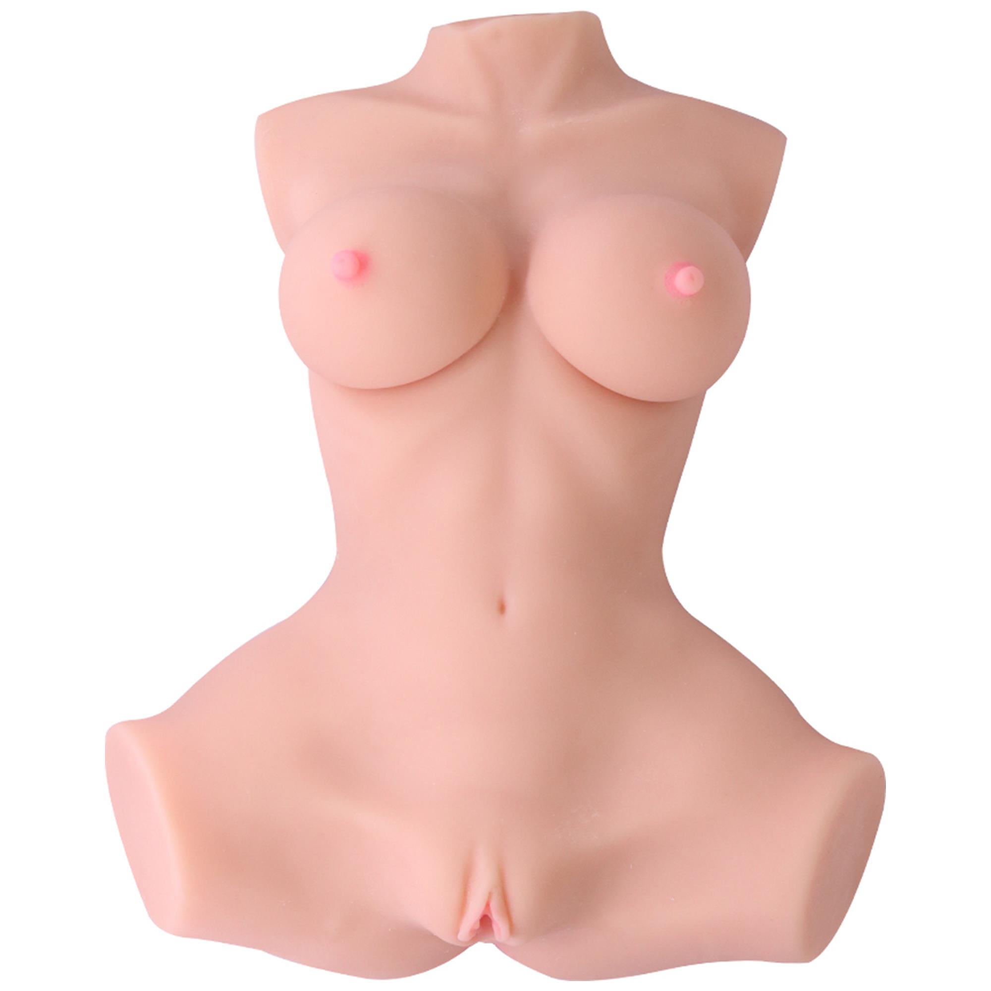 Large Size Doll Sarah halvkropps sexdocka framifrån, stor byst och detaljerat underliv