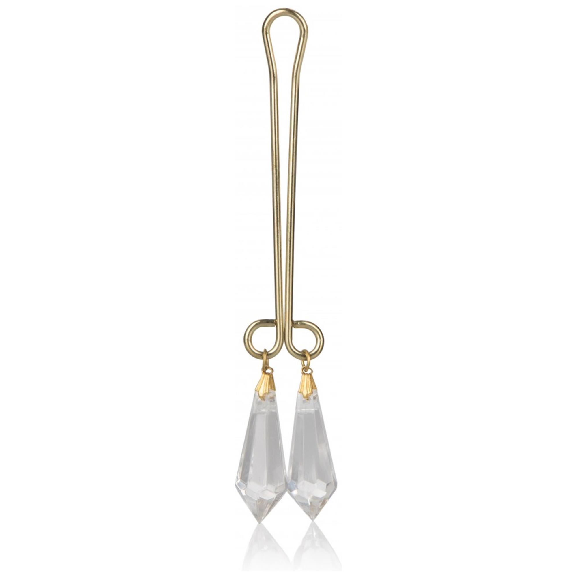 Crystal Clitoral Jewelry Non Piercing med droppformade kristaller i stål