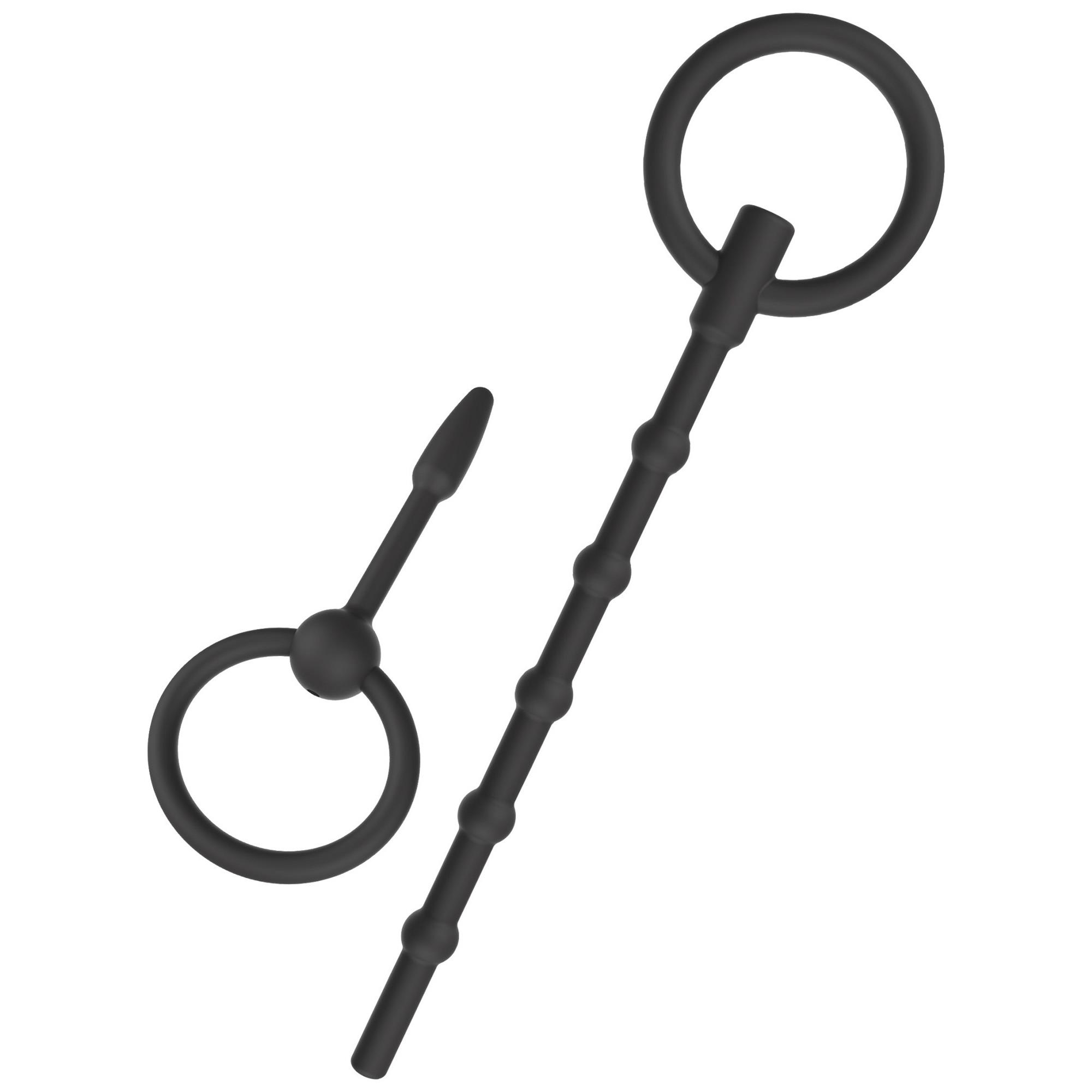 Penis Plug Set Large 2 Pcs från Hidden Desire, båda pluggarna visade mot neutral bakgrund