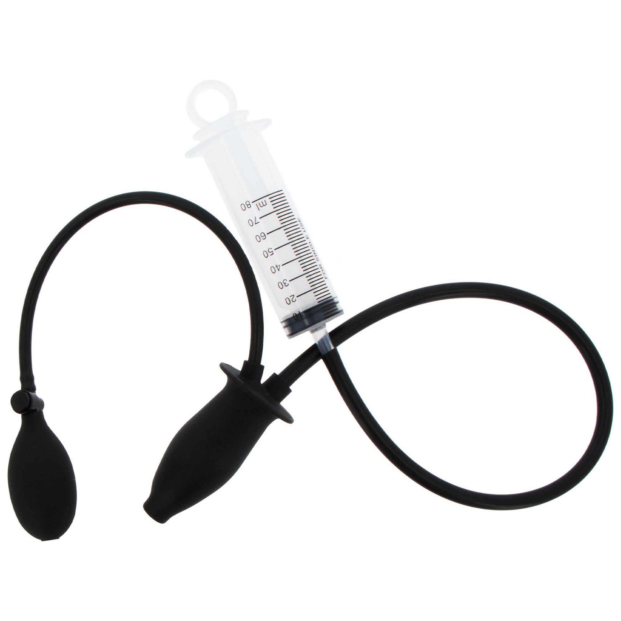 Hidden Desire Extreme Inflatable Lubricating Plug i svart silikon med pump och lube tube