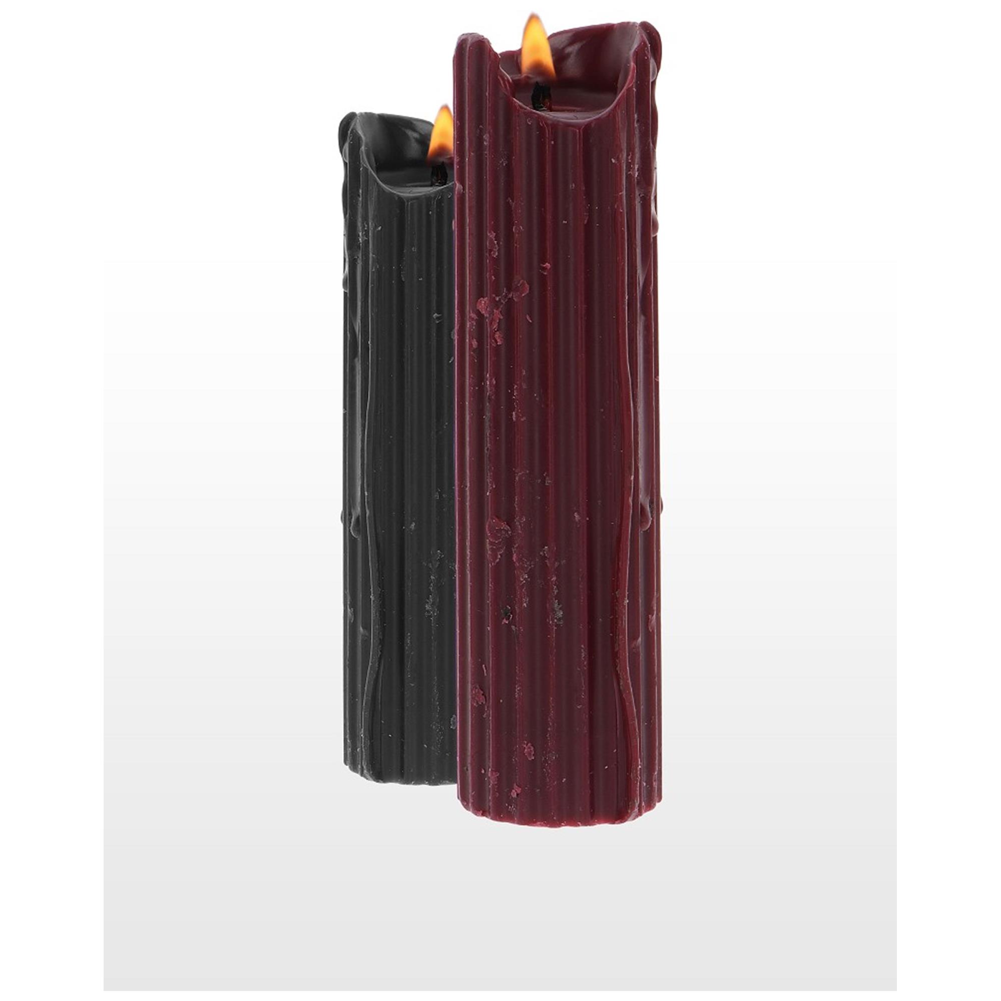 BDSM Drip Candles 2pcs från TABOOM i mörkröd och svart sojavax