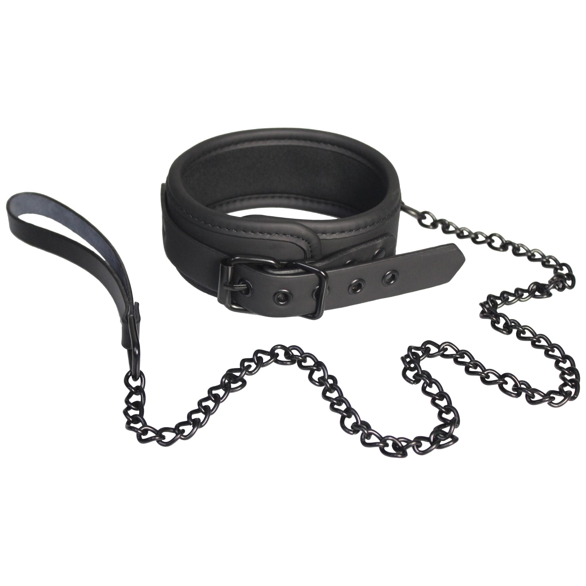 Blaze Collar and Leash Black – halsband och koppel i svart neopren från Dream Toys