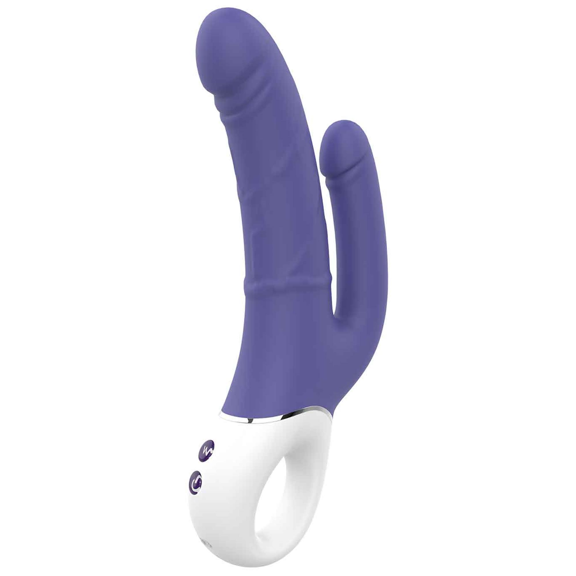 Vibes Of Love Double Pleasure Purple dubbeldildo i lila silikon