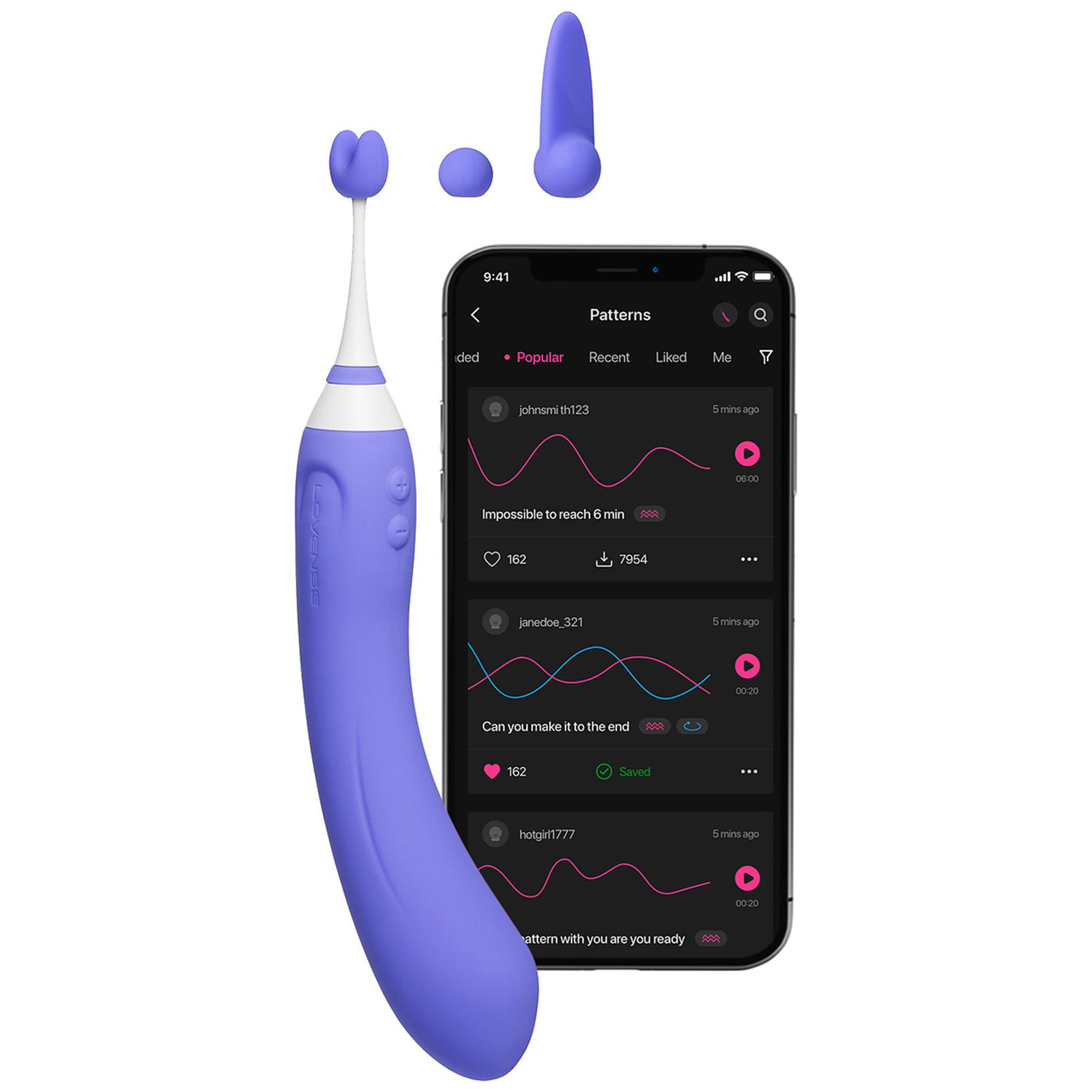 Lovense Hyphy Dual End Vibrator mot vit bakgrund