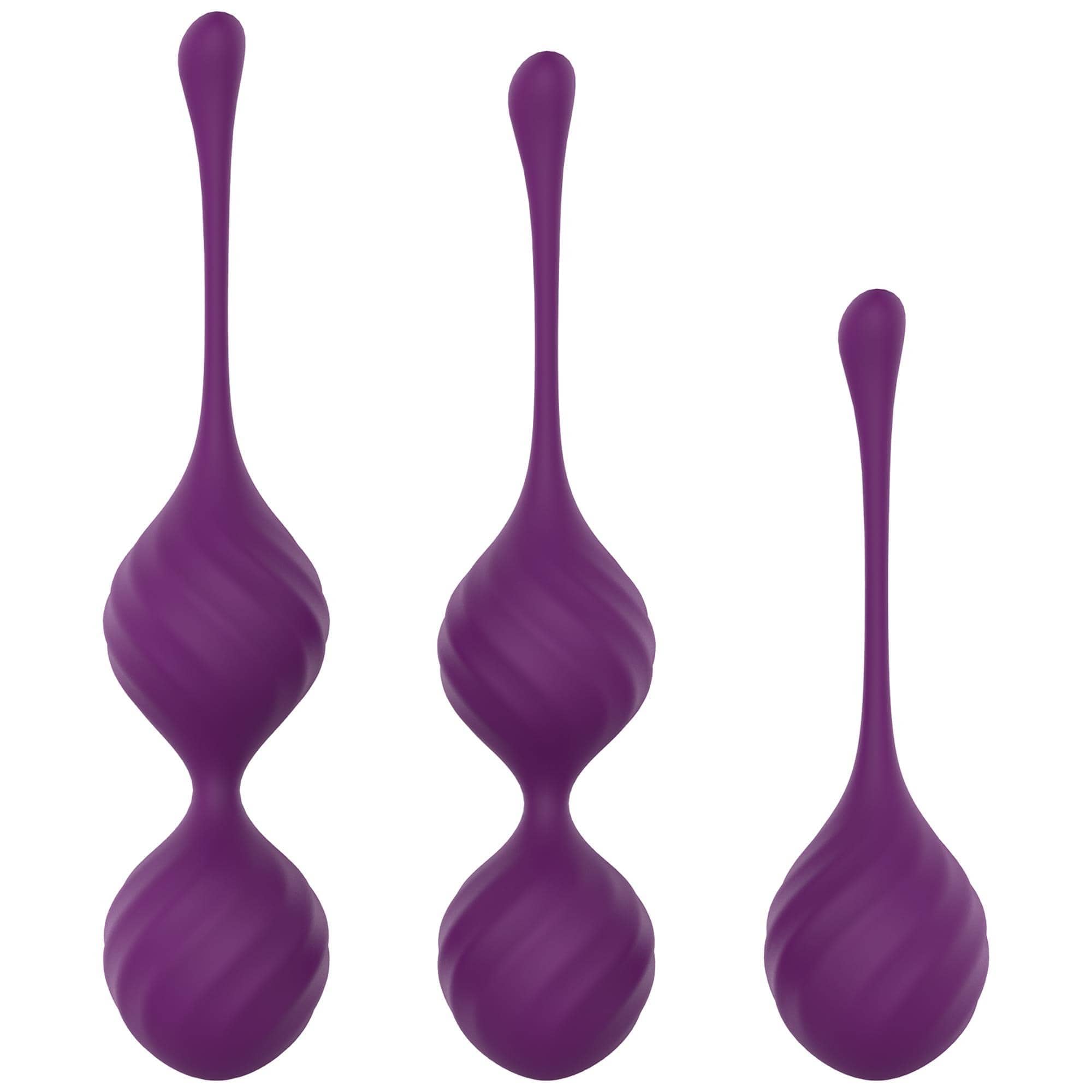 Kegel Ball Three pcs Set purple från Ladylove, tre lila knipkulor i olika vikter