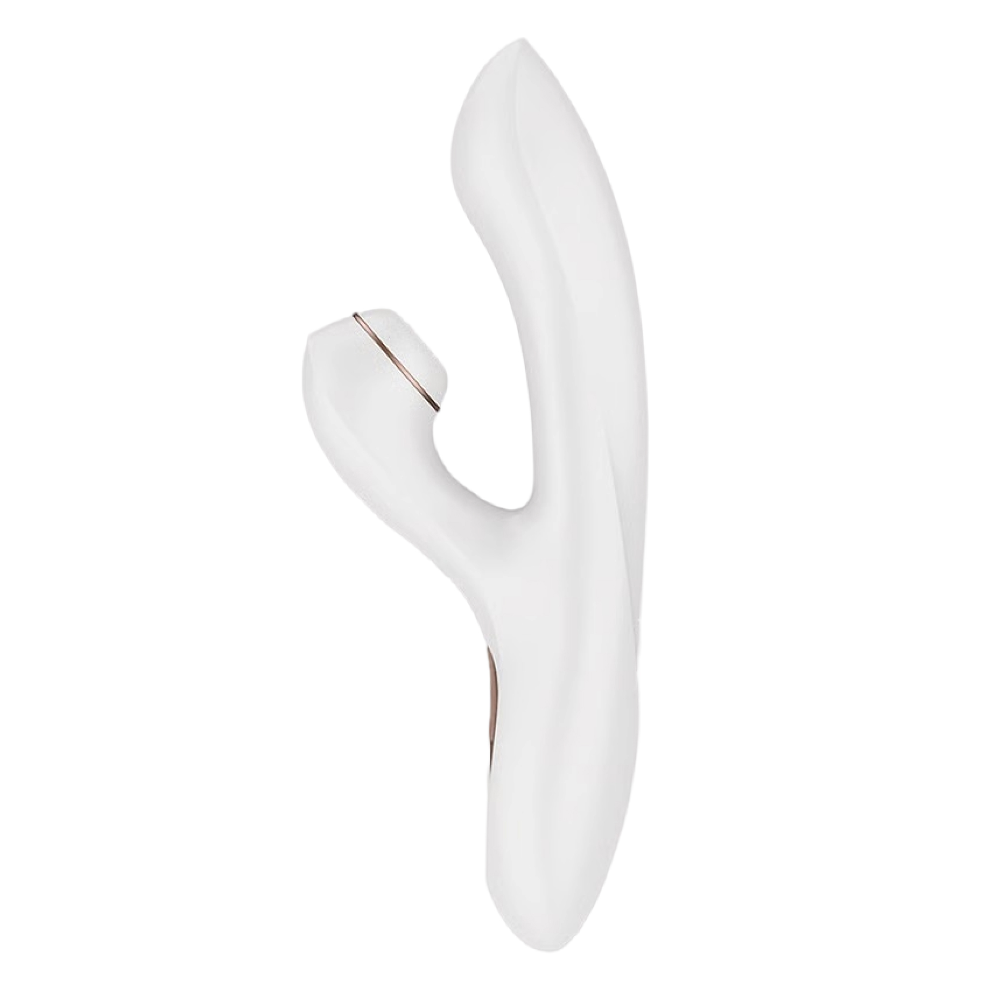 Satisfyer Pro+ G-Spot Rabbit Generation 2 i lila silikon mot vit bakgrund