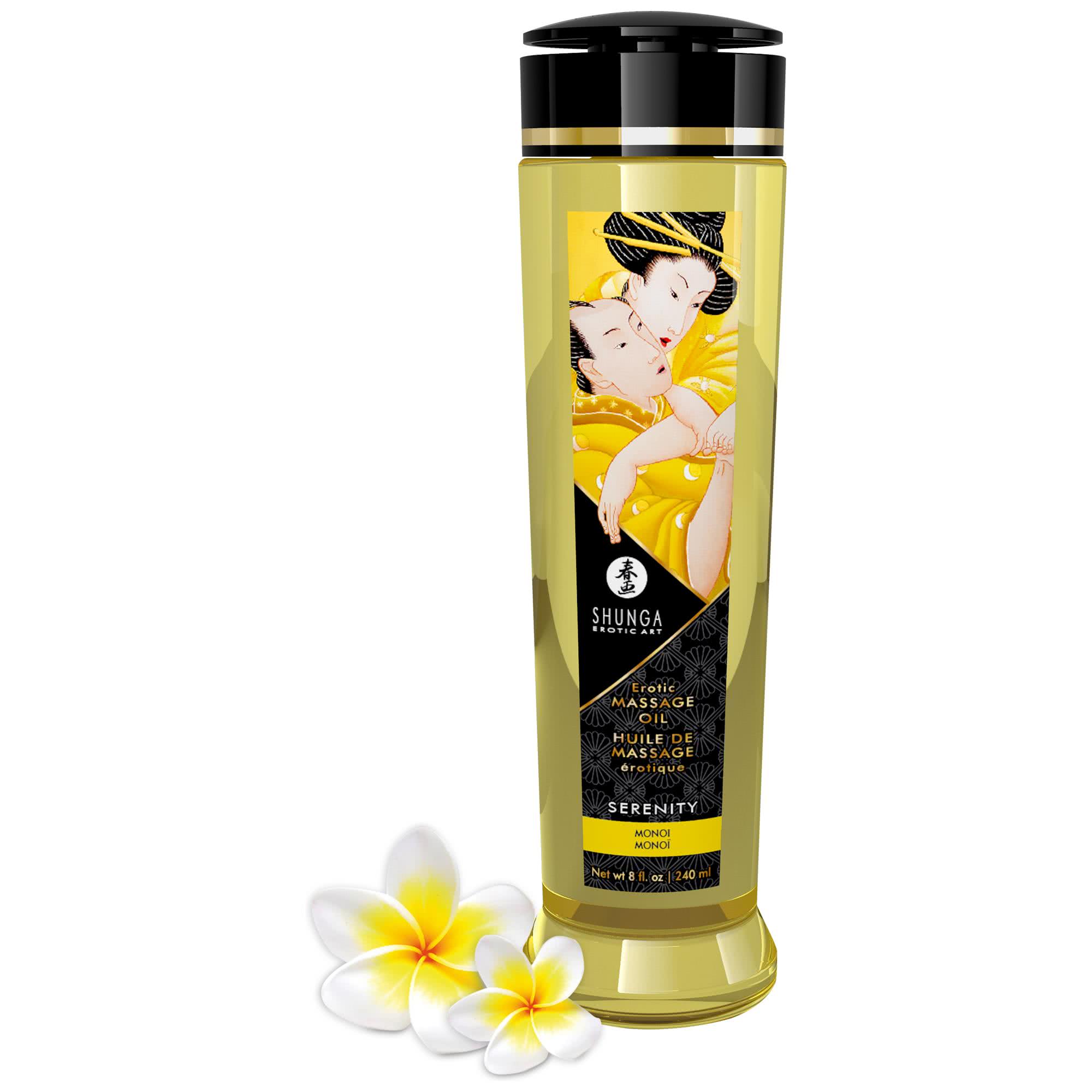 Shunga Massage Oil Serenity Monoi 240 ml flaska