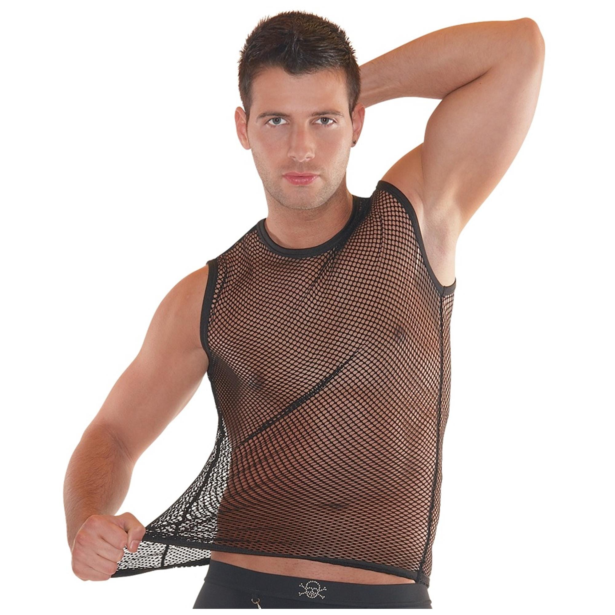 Net Tank Top Black XL/2XL från Svenjoyment, svart nätlinne med stora maskor