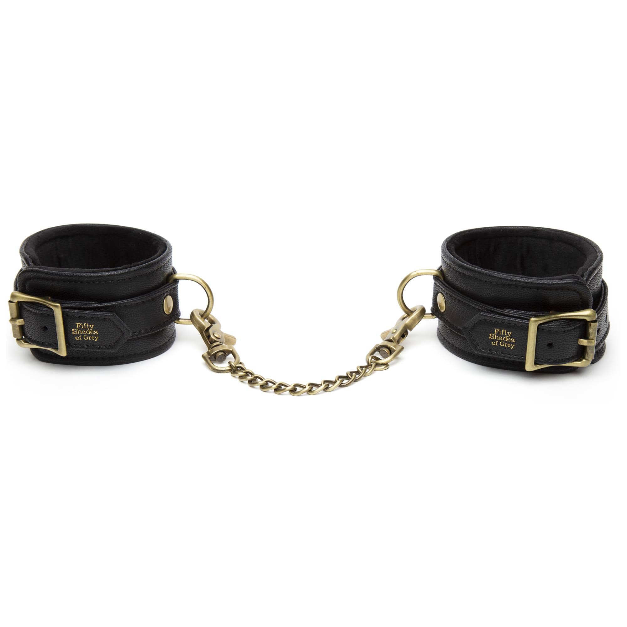 50 Shades of Grey Bound to You Ankle Cuffs – mjukt vadderade fotbojor i svart
