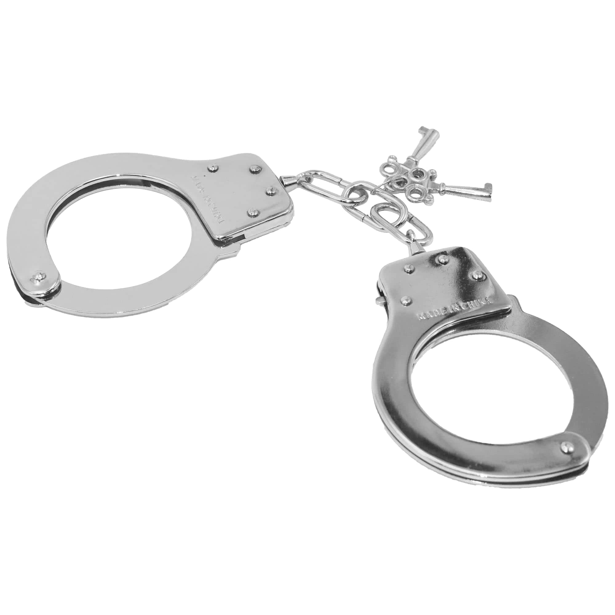 Cave Master Handbojor Metal Handcuffs, kromade metallbojor med gångjärnslänk