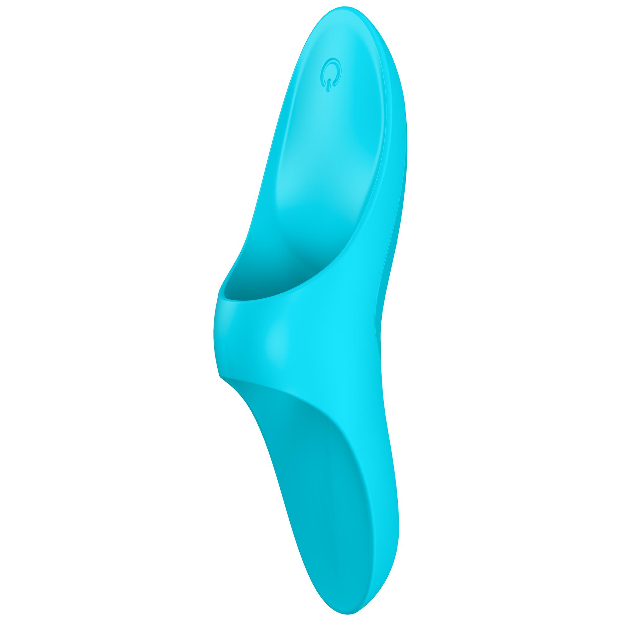 Satisfyer Teaser Light Blue fingervibrator i ljusblå silikon