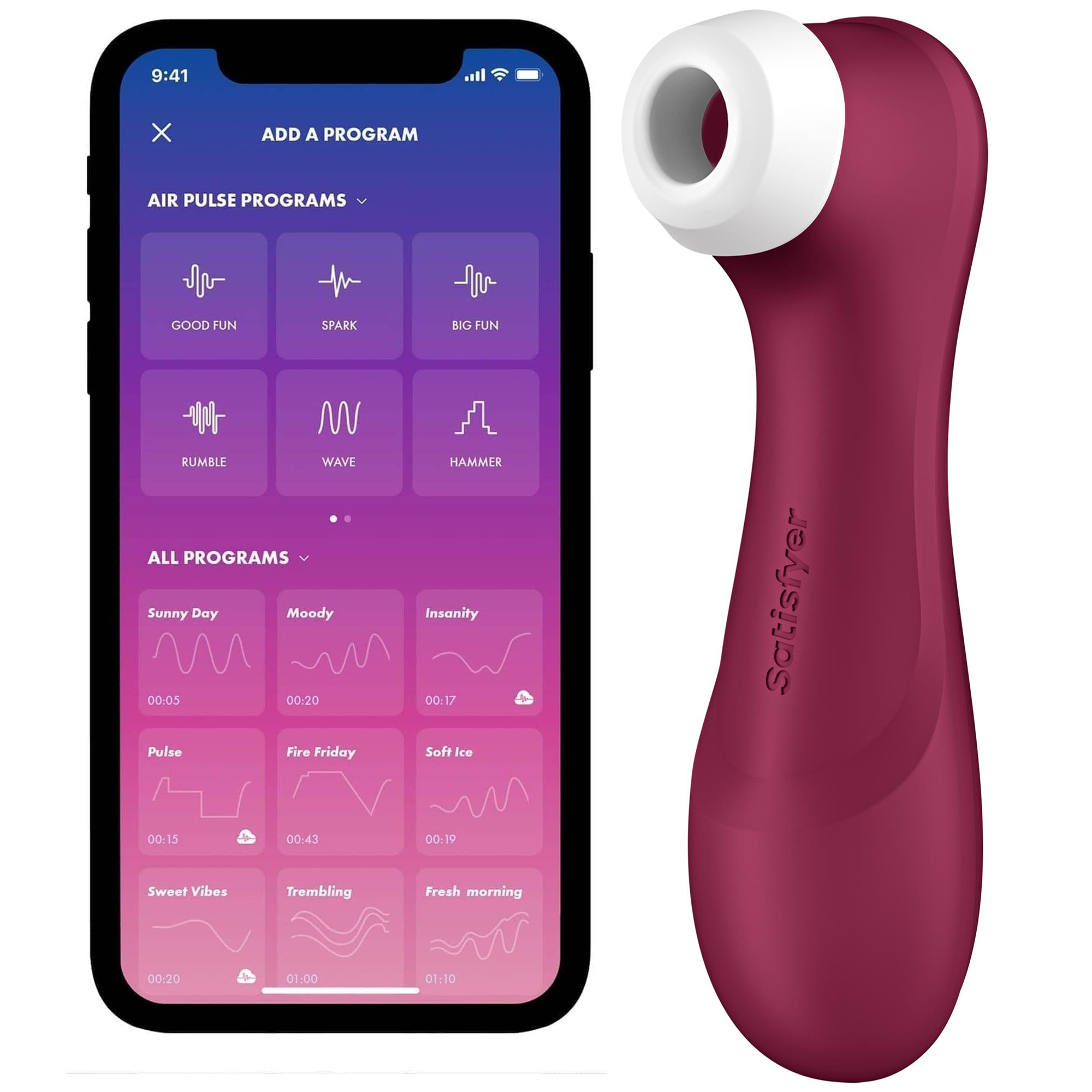 Satisfyer Pro 2 Generation 3 Red BT/App, röd lufttrycksvibrator med app-styrning