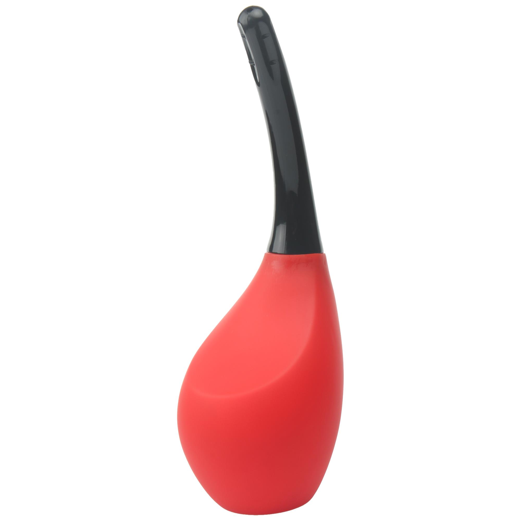 Menzstuff 9 Hole Anal Douche Red & Black, röd och svart analdusch med 310 ml behållare