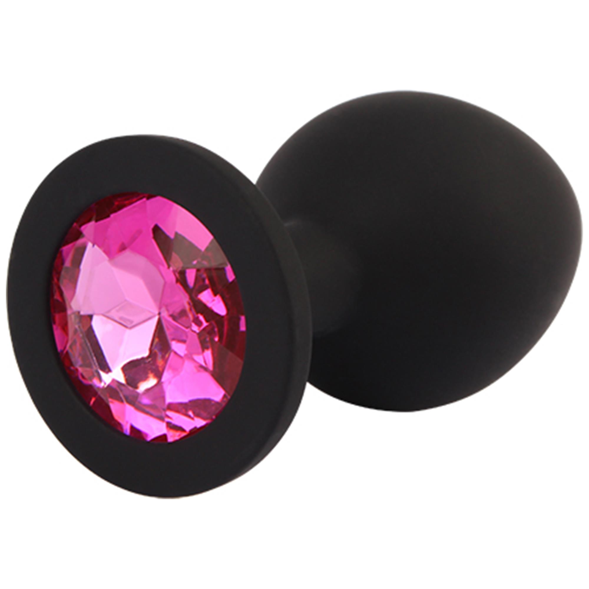 Booty Fantasy Gem Plug 8 svart silikon buttplug med dekorativ sten