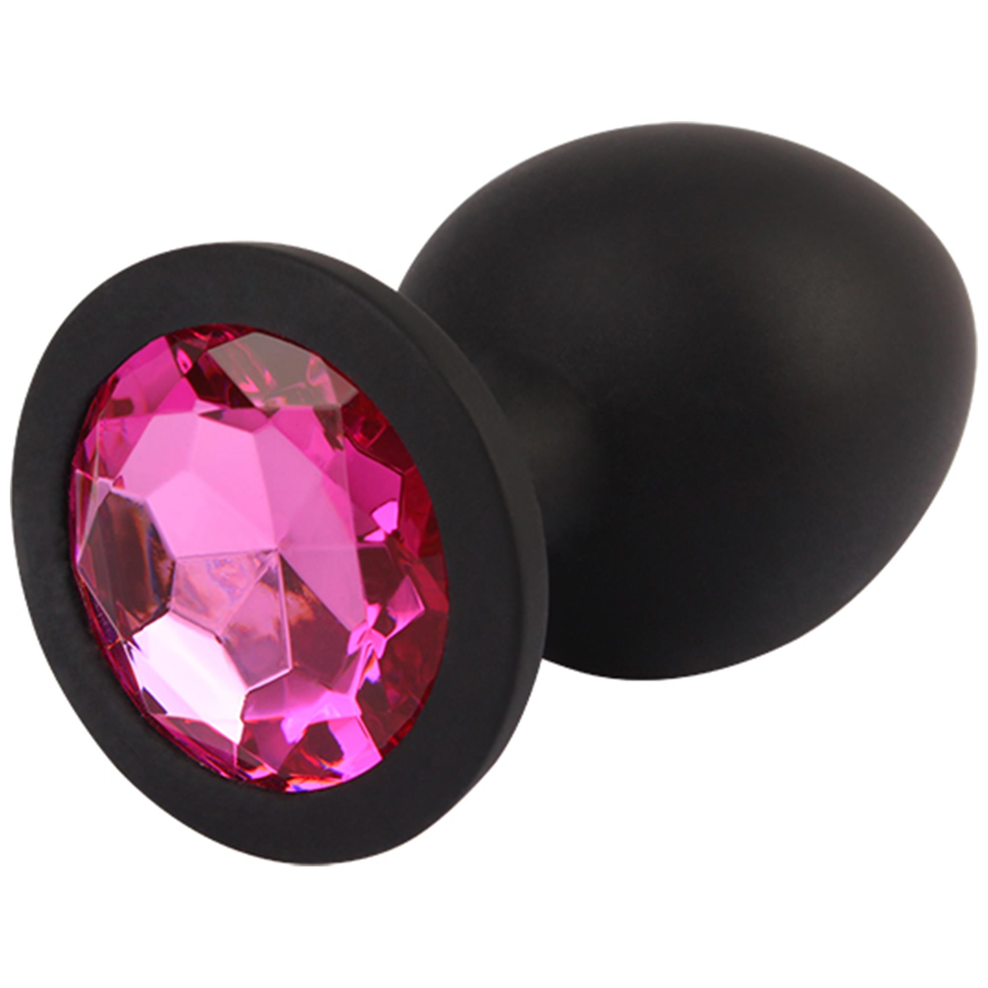 Booty Fantasy Gem Plug 9,5 svart silikon med ädelsten i basen