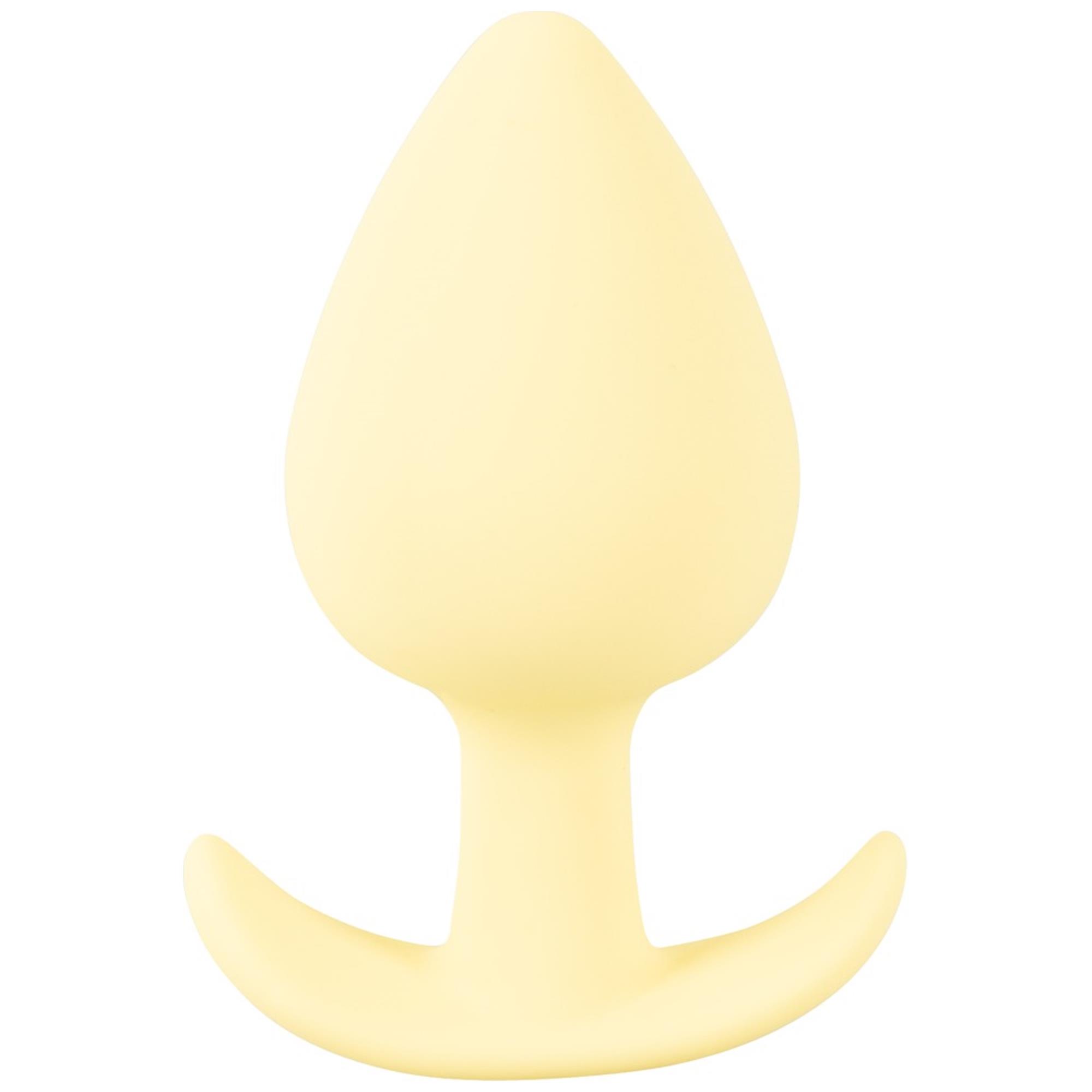 Cuties Mini Butt Plug Yellow i solgul färg, sedd framifrån