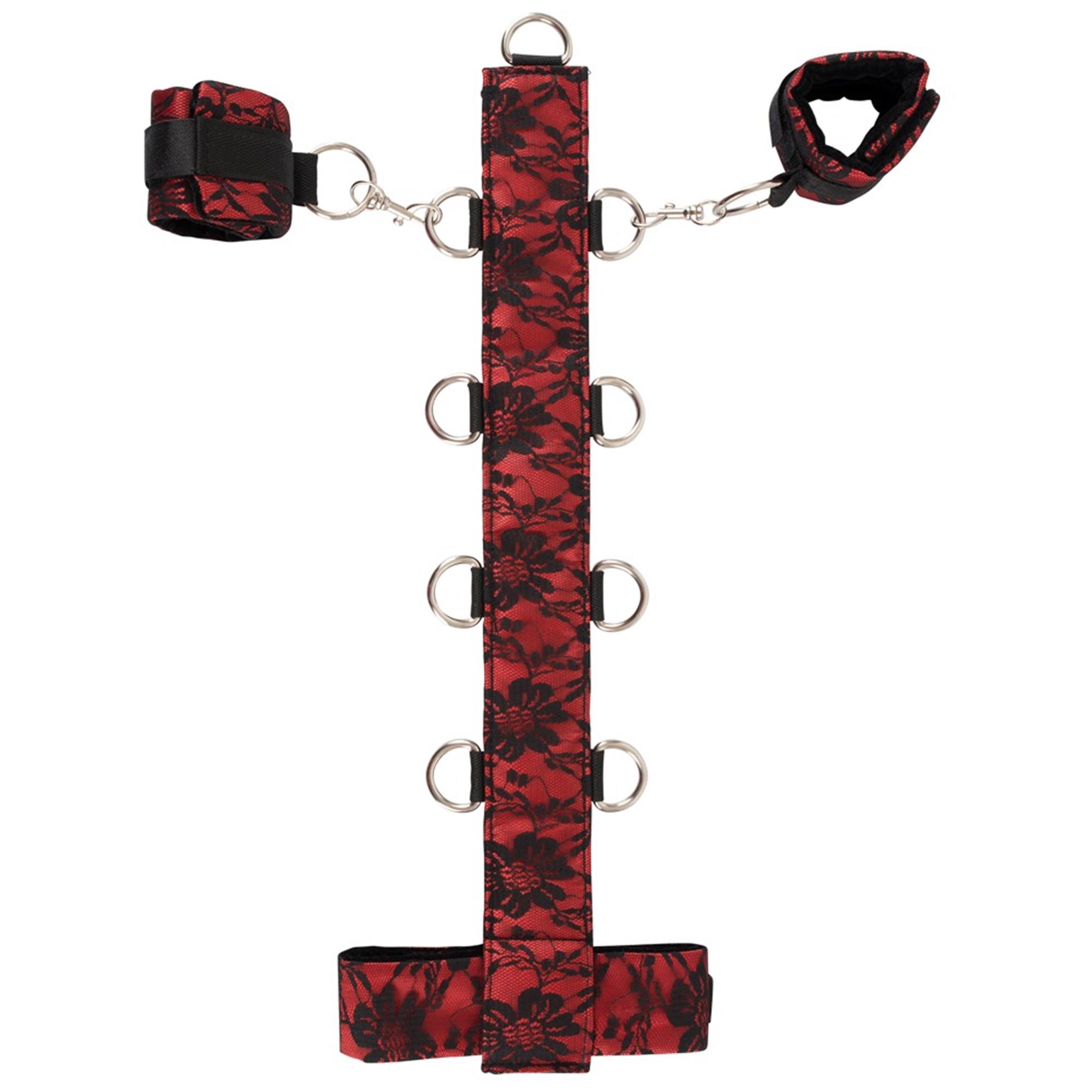 Collar Red halsband och handbojor i rött med svart samvetsfoder från Bad Kitty