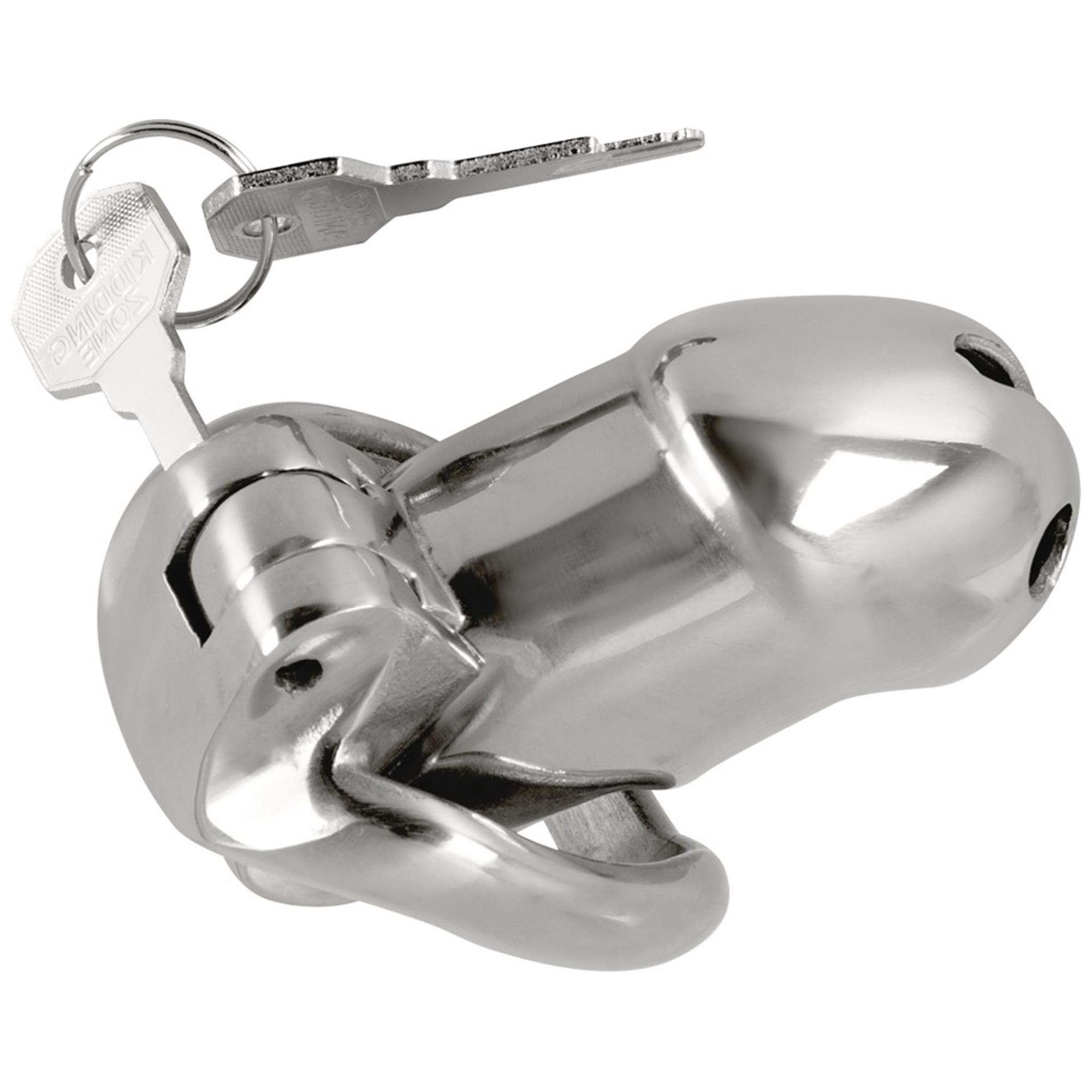 Cock Cage II Silver kyskhetsbur i handpolerat rostfritt stål från Fetish Collection