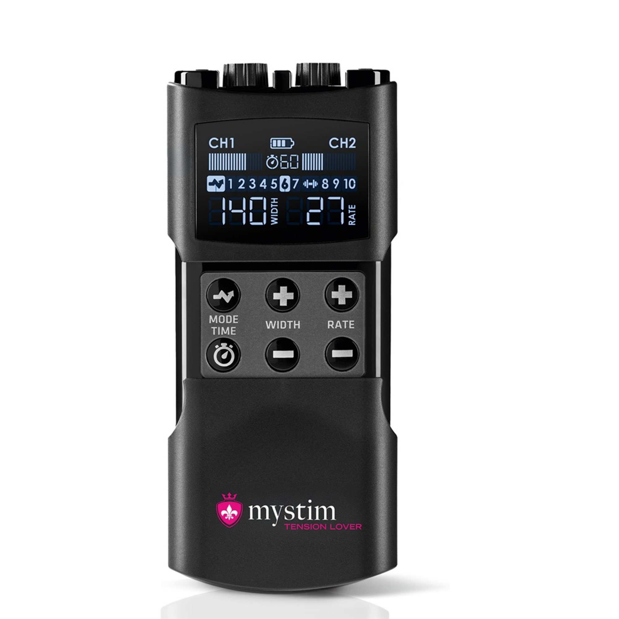 MyStim Tension Lover 2 elektrosexenhet med kontrollpanel och dubbla kanaler