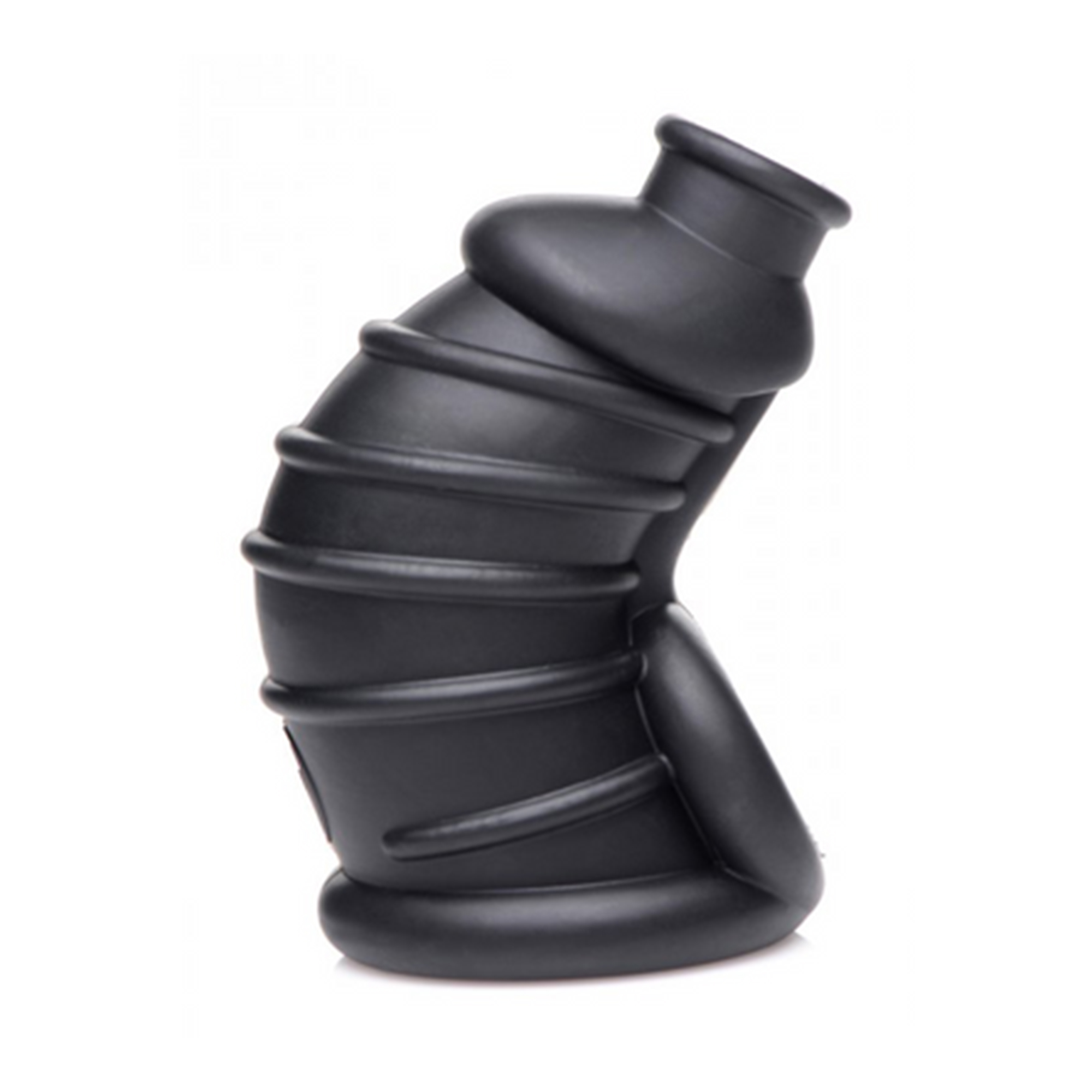 Dark Chamber Silicone Chastity Cage från XR Brands i mattsvart silikon