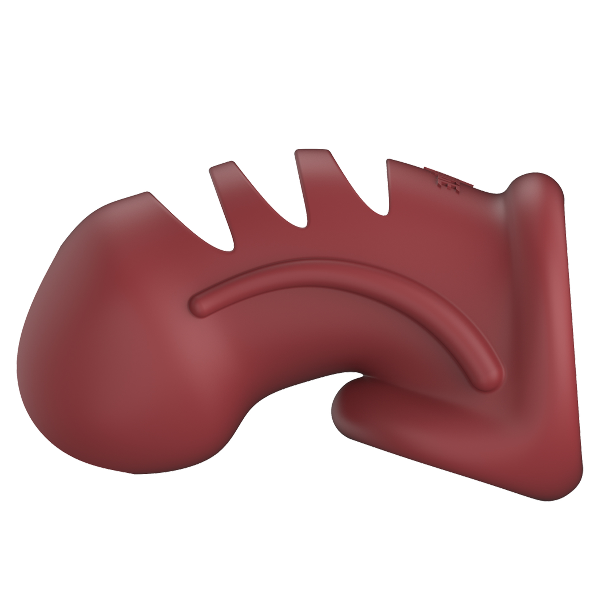 Model 28 Ultra Soft Silicone Chastity Cage Red – röd mjuksilikon kyskhetsbur framifrån