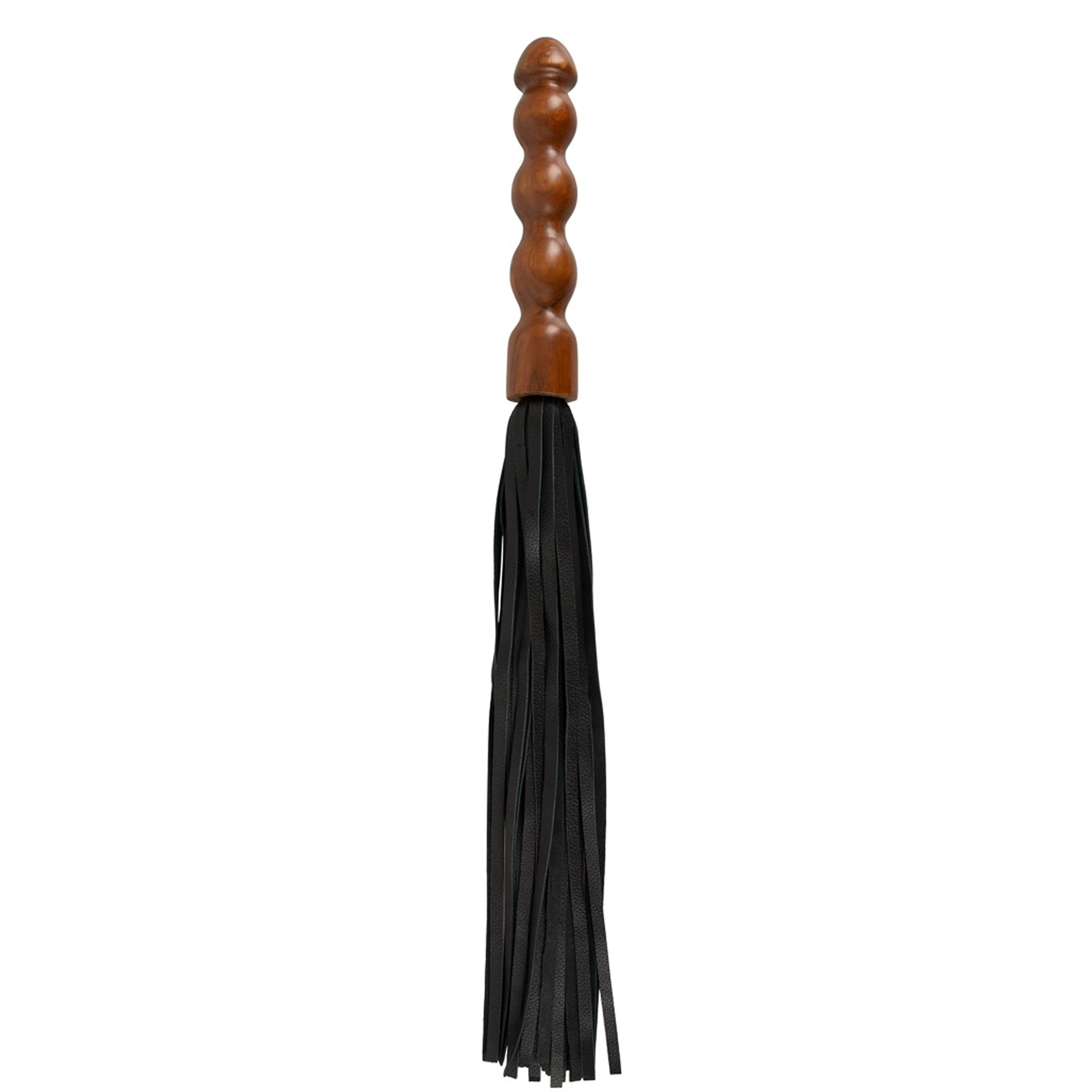ZADO Leather Flogger Wood med läderremmar och lackat trähandtag