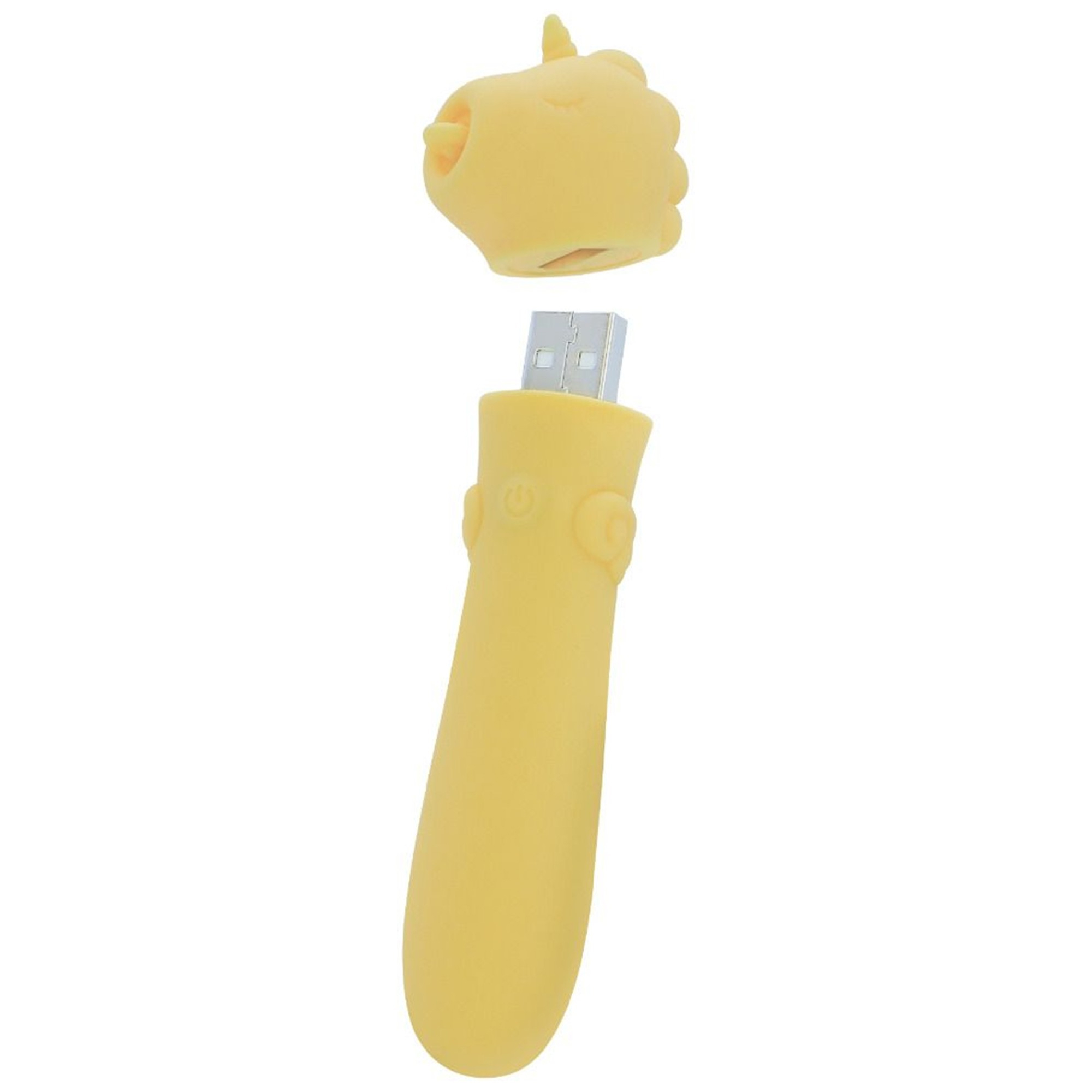 Unihorn USB Bullet Bean Blossom Yellow, gul bulletvibrator med enhörningsdesign