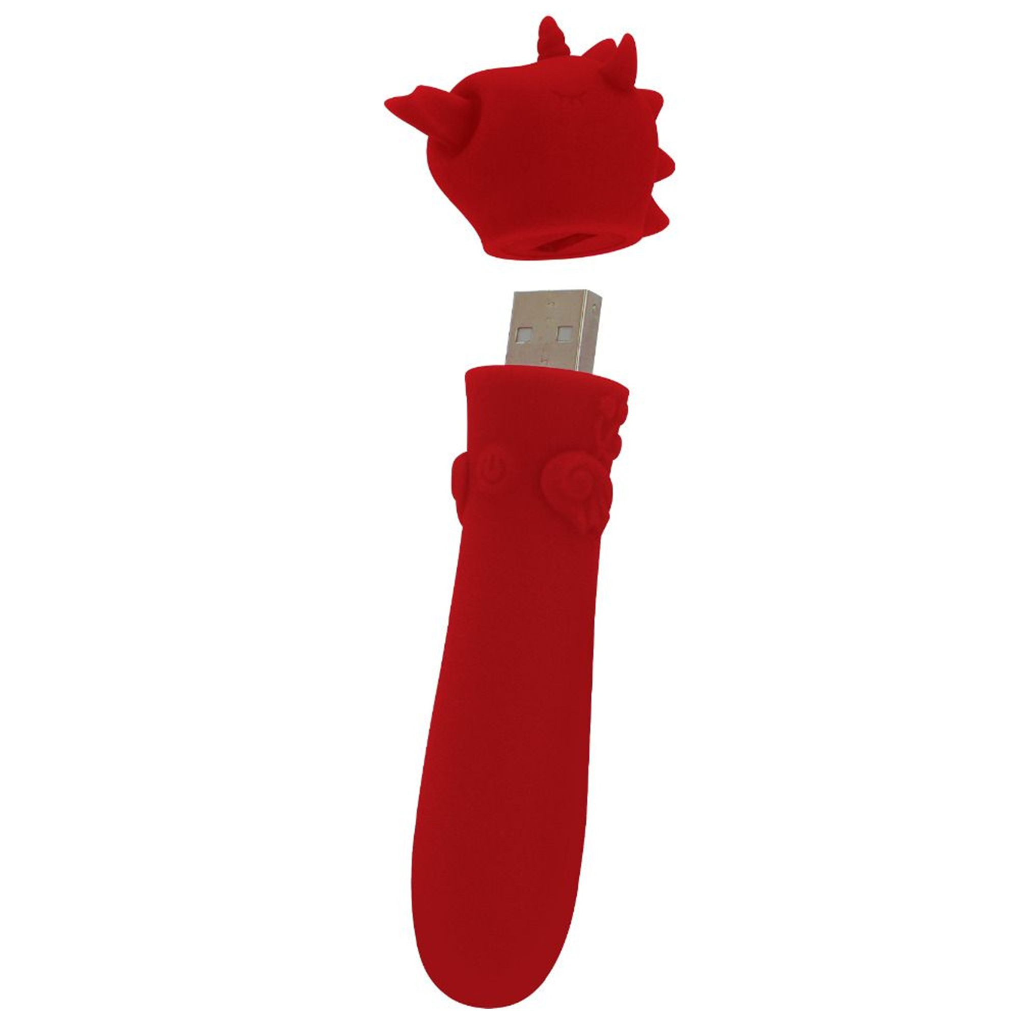 Unihorn USB Bullet Blaze Diablo Red, kompakt röd bulletvibrator med enhörningsdesign