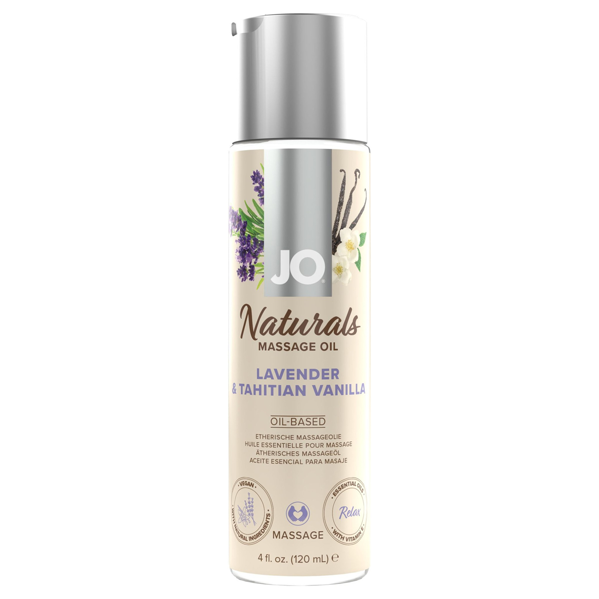 System JO Naturals Massage Oil Lavendel och Tahitisk Vanilj 120 ml