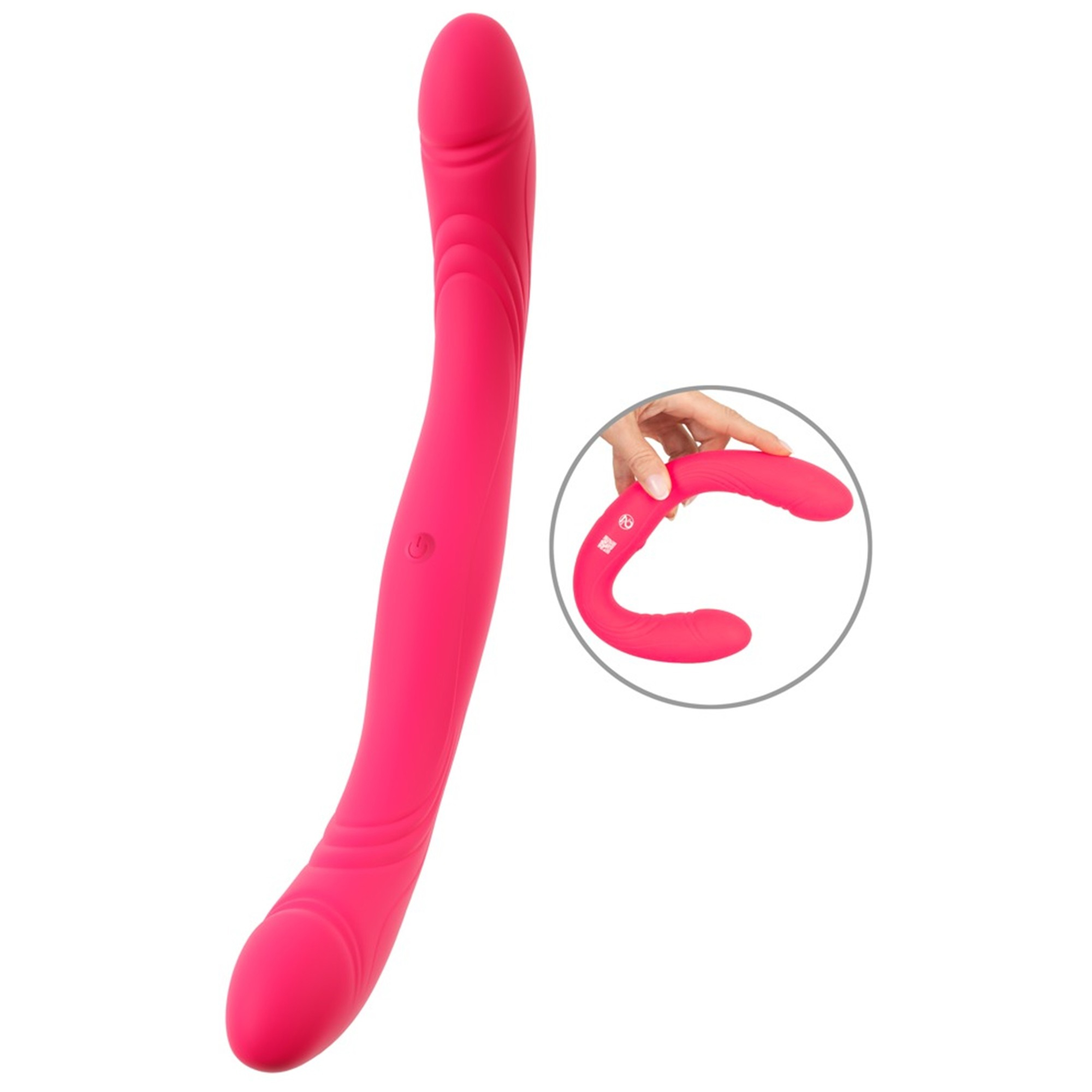 Couples Choice Double Vibrator Pink, dubbelsidlig vibrator i rosa silikon med två motorer