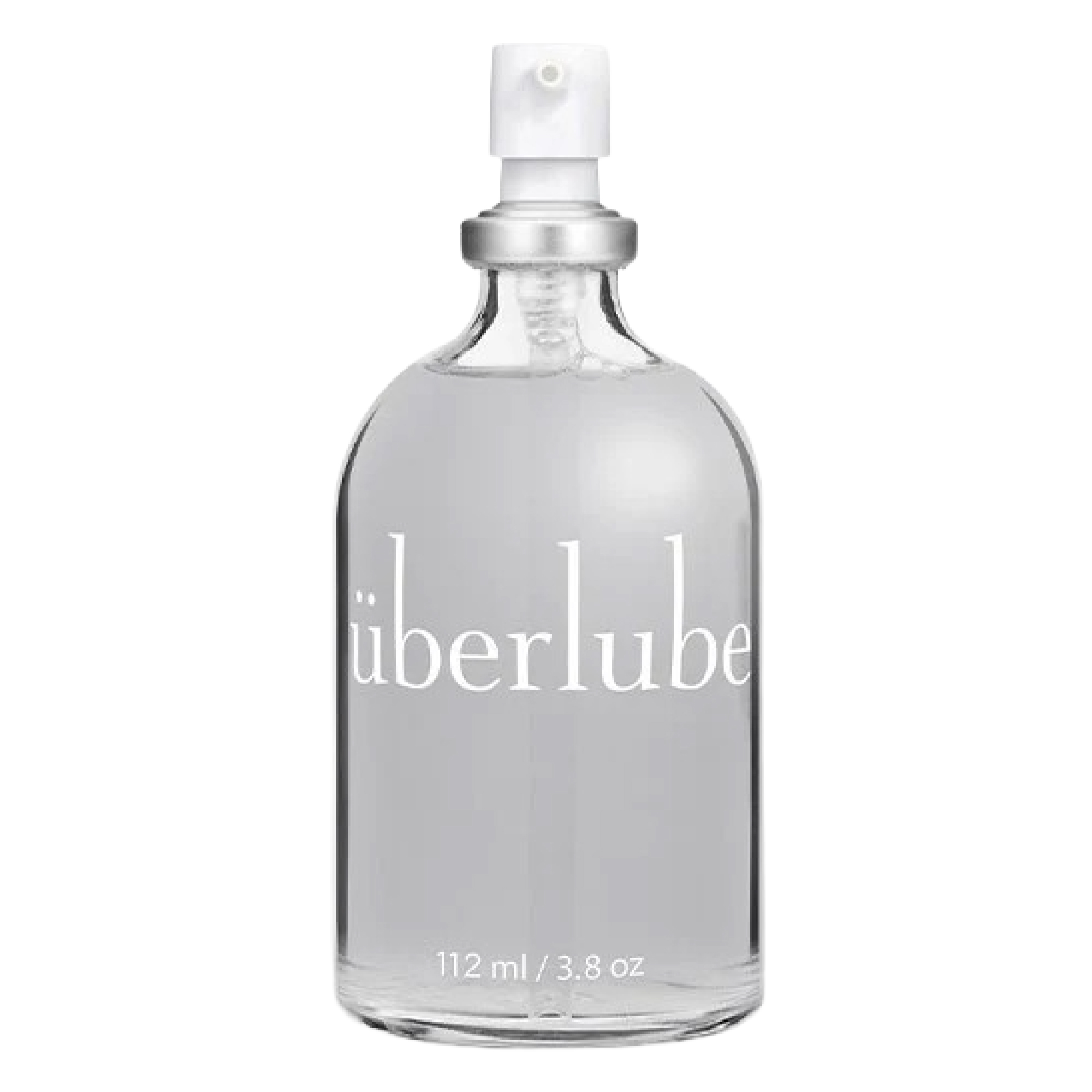 Überlube 112 ml glasflaska med pump, framifrån