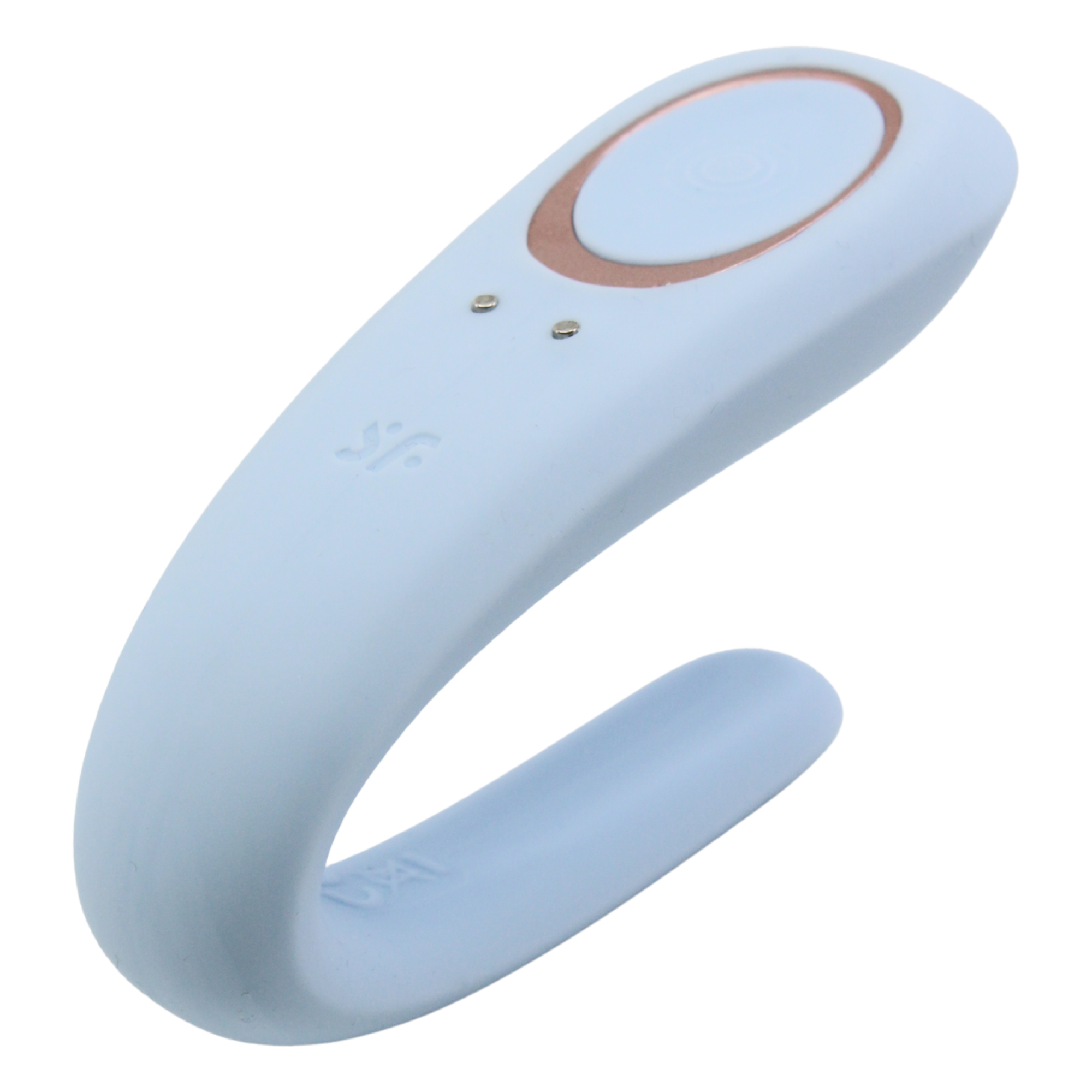Satisfyer Partner Single Engine i ljusblått, C-formad parvibrator