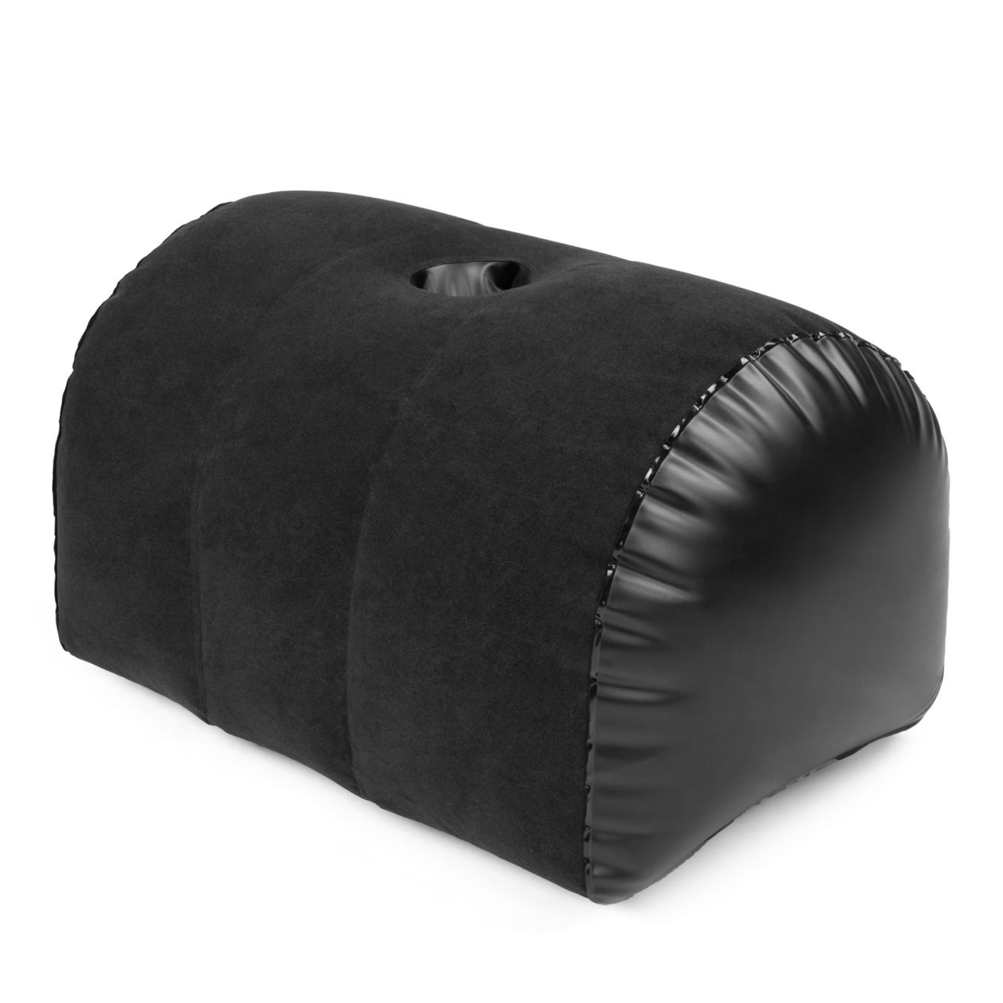 Bedroom Fantasies The Straddler Inflatable Pillow i svart, uppblåst och sedd från sidan