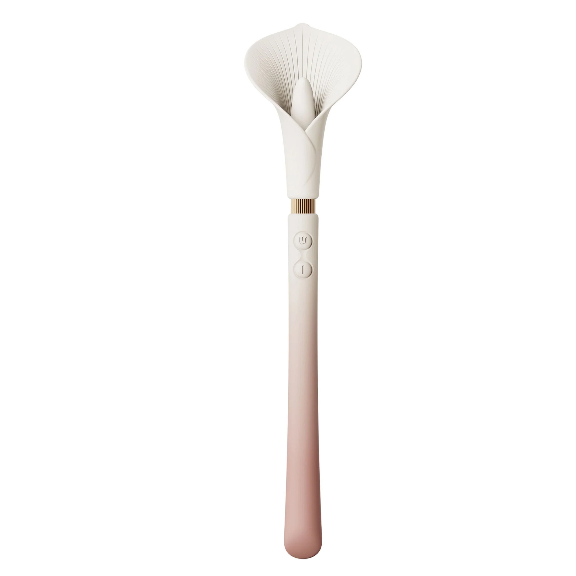Zalo Calla Stimulator i rosa, blomformad design visad mot neutral bakgrund
