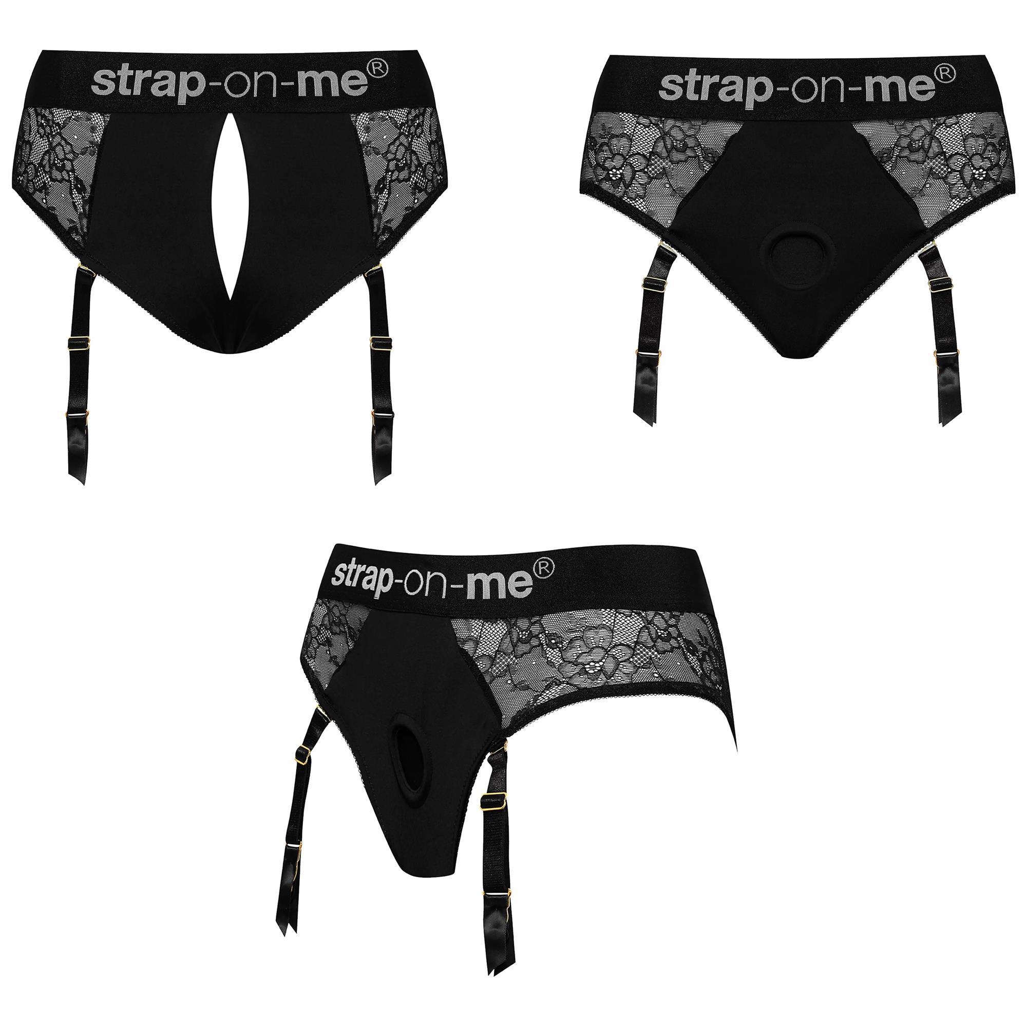 Harness Lingerie Diva Black S från Strap-on-me, svart lingerie-harness med suspenders