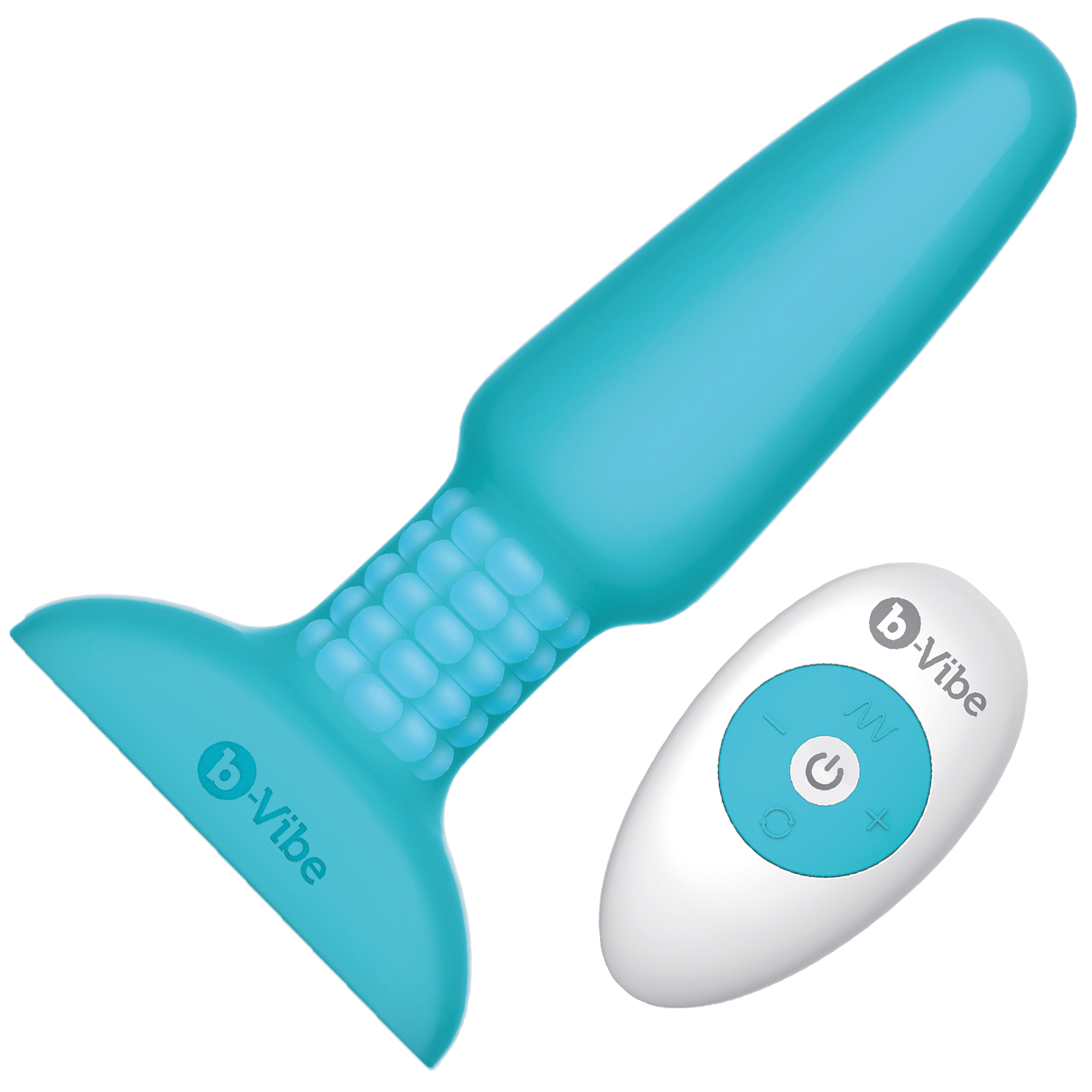B-Vibe Rimming Plug Blue – analplugg med roterande pärlor och fjärrkontroll