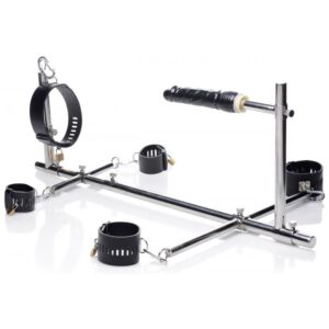 Imprisoned Metal Stockade With Dildo | Master Series