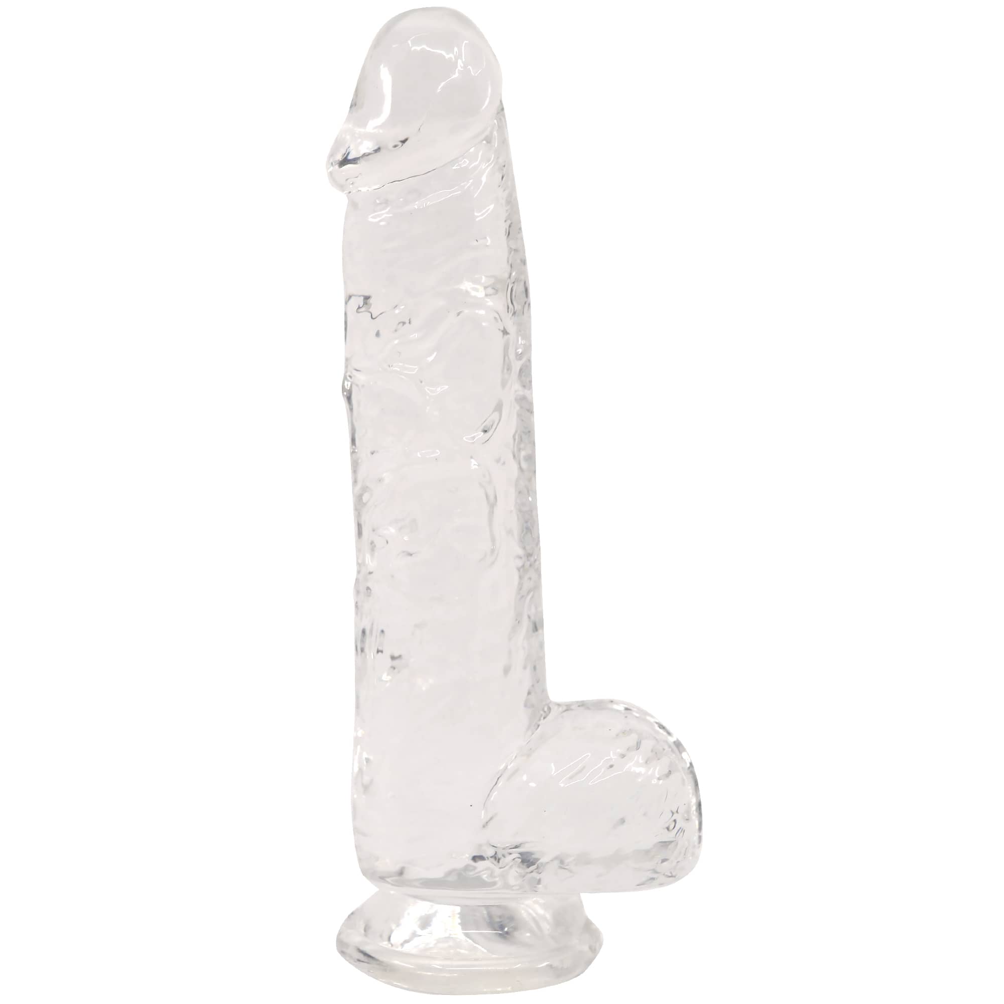 Lazy Dildo by ClearLust, genomskinlig TPE-dildo med sugkopp