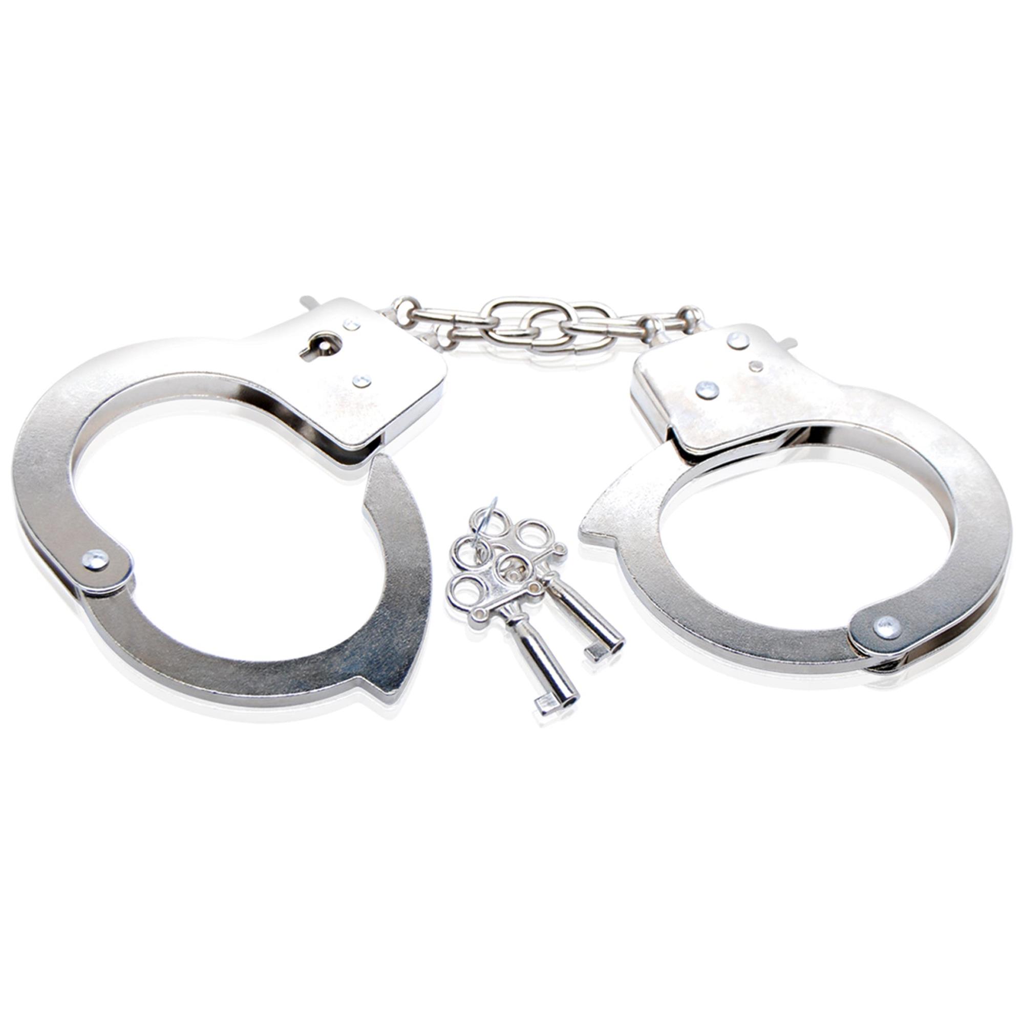 Beginner's Metal Cuffs i silver från Fetish Fantasy