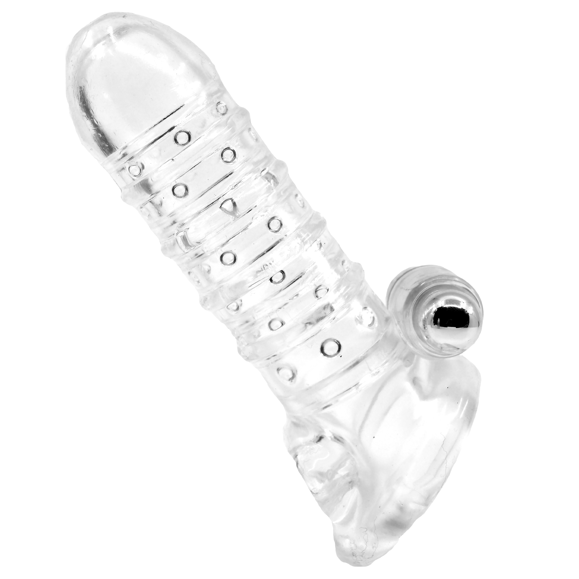 Ribbed Vibro Penis Sleeve från Cock Master i stretchig TPE med ribbad yta