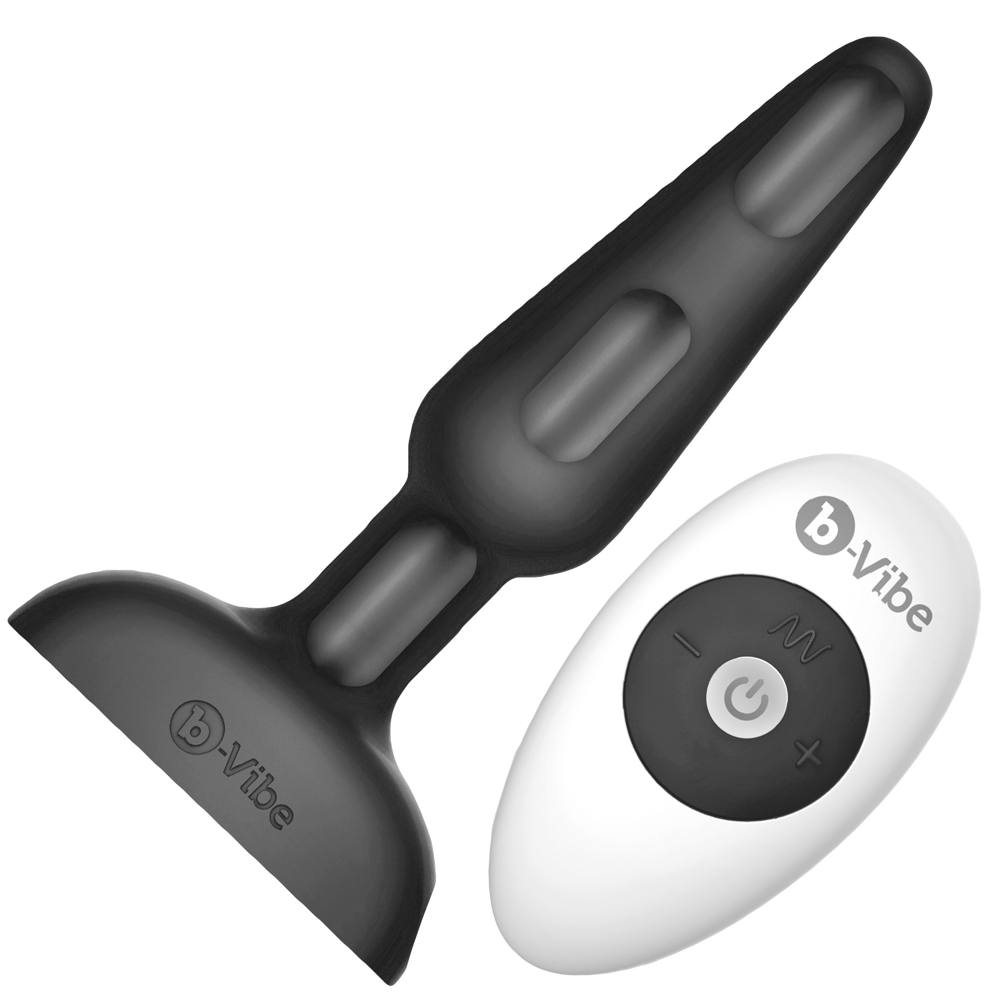 B-Vibe Trio Plug Black – analplug med tre oberoende motorer i svart silikon