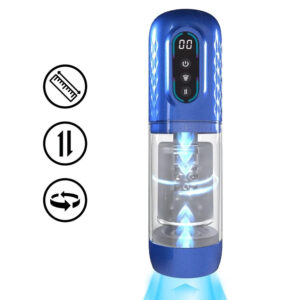 Pumped – Vortex Suction Rotation And Thrusting Masturbator Pump – Metallic Blue